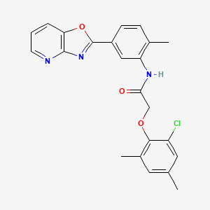 molecular formula C23H20ClN3O3 B11645323 2-(2-chloro-4,6-dimethylphenoxy)-N-[2-methyl-5-([1,3]oxazolo[4,5-b]pyridin-2-yl)phenyl]acetamide 