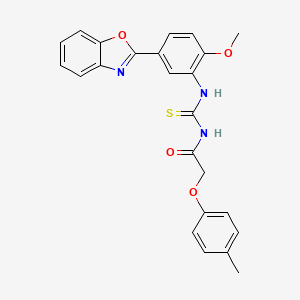 molecular formula C24H21N3O4S B11645360 N-{[5-(1,3-benzoxazol-2-yl)-2-methoxyphenyl]carbamothioyl}-2-(4-methylphenoxy)acetamide 