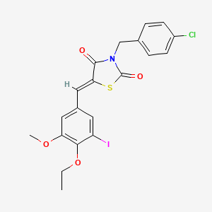 (5Z)-3-[(4-chlorophenyl)methyl]-5-[(4-ethoxy-3-iodo-5-methoxyphenyl)methylidene]-1,3-thiazolidine-2,4-dione