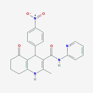 2-Methyl-4-(4-nitrophenyl)-5-oxo-N-(pyridin-2-yl)-1,4,5,6,7,8-hexahydroquinoline-3-carboxamide