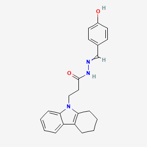 N'-[(4-Hydroxyphenyl)methylidene]-3-(2,3,4,9-tetrahydro-1H-carbazol-9-YL)propanehydrazide