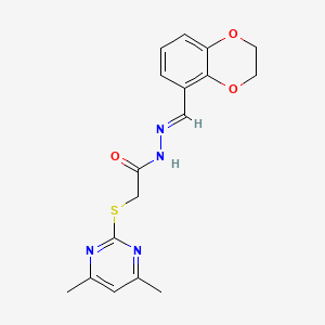 N'-[(E)-2,3-dihydro-1,4-benzodioxin-5-ylmethylidene]-2-[(4,6-dimethylpyrimidin-2-yl)sulfanyl]acetohydrazide