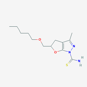 molecular formula C13H21N3O2S B11645428 3-methyl-5-[(pentyloxy)methyl]-4,5-dihydro-1H-furo[2,3-c]pyrazole-1-carbothioamide 