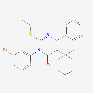 molecular formula C25H25BrN2OS B11645435 3-(3-bromophenyl)-2-(ethylsulfanyl)-3H-spiro[benzo[h]quinazoline-5,1'-cyclohexan]-4(6H)-one 