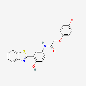 molecular formula C22H18N2O4S B11645450 N-[3-(1,3-benzothiazol-2-yl)-4-hydroxyphenyl]-2-(4-methoxyphenoxy)acetamide 