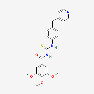 molecular formula C23H23N3O4S B11645453 1-(4-Pyridin-4-ylmethyl-phenyl)-3-(3,4,5-trimethoxy-benzoyl)-thiourea 