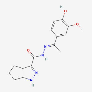 N'-[(1E)-1-(4-hydroxy-3-methoxyphenyl)ethylidene]-1,4,5,6-tetrahydrocyclopenta[c]pyrazole-3-carbohydrazide