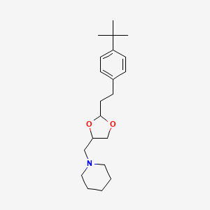 molecular formula C21H33NO2 B11645509 1-({2-[2-(4-Tert-butylphenyl)ethyl]-1,3-dioxolan-4-yl}methyl)piperidine 