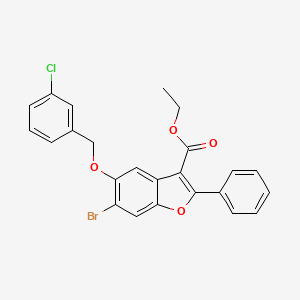 Ethyl 6-bromo-5-[(3-chlorophenyl)methoxy]-2-phenyl-1-benzofuran-3-carboxylate