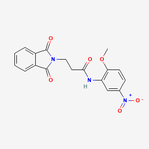 molecular formula C18H15N3O6 B11645530 3-(1,3-dioxo-1,3-dihydro-2H-isoindol-2-yl)-N-(2-methoxy-5-nitrophenyl)propanamide 