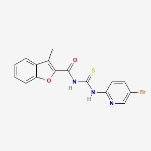 molecular formula C16H12BrN3O2S B11645549 N-[(5-bromopyridin-2-yl)carbamothioyl]-3-methyl-1-benzofuran-2-carboxamide 