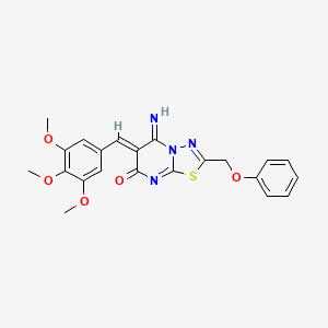 (6Z)-5-imino-2-(phenoxymethyl)-6-(3,4,5-trimethoxybenzylidene)-5,6-dihydro-7H-[1,3,4]thiadiazolo[3,2-a]pyrimidin-7-one