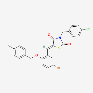 (5Z)-5-({5-Bromo-2-[(4-methylphenyl)methoxy]phenyl}methylidene)-3-[(4-chlorophenyl)methyl]-1,3-thiazolidine-2,4-dione