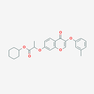 cyclohexyl 2-{[3-(3-methylphenoxy)-4-oxo-4H-chromen-7-yl]oxy}propanoate