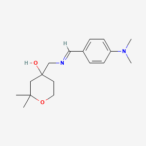 molecular formula C17H26N2O2 B11645653 4-[({(E)-[4-(dimethylamino)phenyl]methylidene}amino)methyl]-2,2-dimethyltetrahydro-2H-pyran-4-ol 