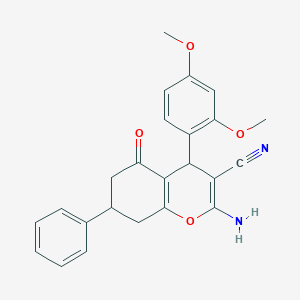 2-amino-4-(2,4-dimethoxyphenyl)-5-oxo-7-phenyl-5,6,7,8-tetrahydro-4H-chromene-3-carbonitrile