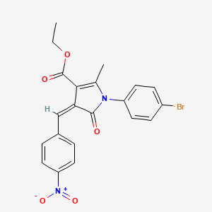 molecular formula C21H17BrN2O5 B11645667 ethyl (4Z)-1-(4-bromophenyl)-2-methyl-4-(4-nitrobenzylidene)-5-oxo-4,5-dihydro-1H-pyrrole-3-carboxylate 