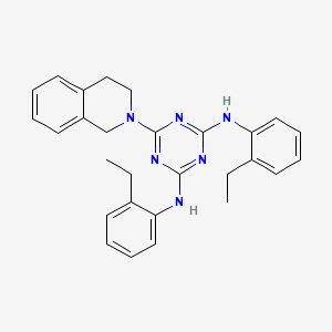 molecular formula C28H30N6 B11645687 6-(3,4-dihydroisoquinolin-2(1H)-yl)-N,N'-bis(2-ethylphenyl)-1,3,5-triazine-2,4-diamine 