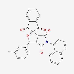 molecular formula C31H21NO5 B11645711 3-(3-methylphenyl)-5-(naphthalen-1-yl)-3a,6a-dihydrospiro[furo[3,4-c]pyrrole-1,2'-indene]-1',3',4,6(3H,5H)-tetrone 