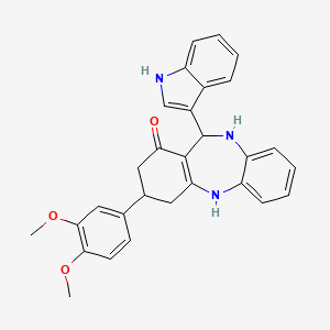 3-(3,4-dimethoxyphenyl)-11-(1H-indol-3-yl)-2,3,4,5,10,11-hexahydro-1H-dibenzo[b,e][1,4]diazepin-1-one