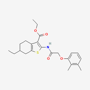 molecular formula C23H29NO4S B11645725 Ethyl 2-{[(2,3-dimethylphenoxy)acetyl]amino}-6-ethyl-4,5,6,7-tetrahydro-1-benzothiophene-3-carboxylate 