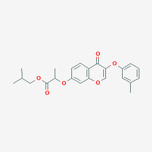 molecular formula C23H24O6 B11645733 2-methylpropyl 2-{[3-(3-methylphenoxy)-4-oxo-4H-chromen-7-yl]oxy}propanoate 