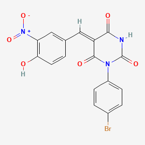 (5Z)-1-(4-bromophenyl)-5-[(4-hydroxy-3-nitrophenyl)methylidene]-1,3-diazinane-2,4,6-trione