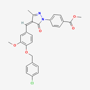 methyl 4-[(4Z)-4-{4-[(4-chlorobenzyl)oxy]-3-methoxybenzylidene}-3-methyl-5-oxo-4,5-dihydro-1H-pyrazol-1-yl]benzoate