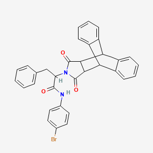 N-(4-bromophenyl)-2-(16,18-dioxo-17-azapentacyclo[6.6.5.0~2,7~.0~9,14~.0~15,19~]nonadeca-2,4,6,9,11,13-hexaen-17-yl)-3-phenylpropanamide (non-preferred name)