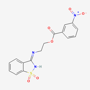 2-[(1,1-Dioxo-1,2-benzothiazol-3-yl)amino]ethyl 3-nitrobenzoate