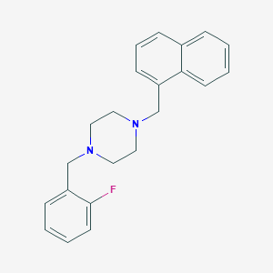 molecular formula C22H23FN2 B11645789 1-[(2-Fluorophenyl)methyl]-4-(naphthalen-1-ylmethyl)piperazine 