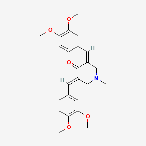 molecular formula C24H27NO5 B11645832 (3Z,5E)-3,5-bis(3,4-dimethoxybenzylidene)-1-methylpiperidin-4-one 