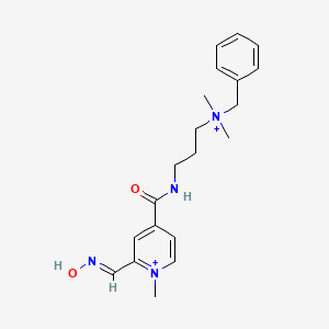 4-({3-[benzyl(dimethyl)ammonio]propyl}carbamoyl)-2-[(E)-(hydroxyimino)methyl]-1-methylpyridinium