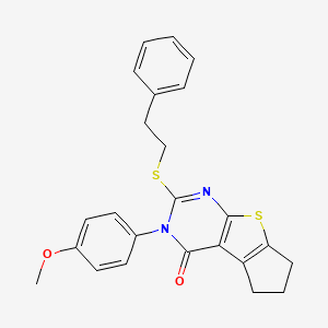 3-(4-Methoxyphenyl)-2-(phenethylsulfanyl)-3,5,6,7-tetrahydro-4H-cyclopenta[4,5]thieno[2,3-D]pyrimidin-4-one