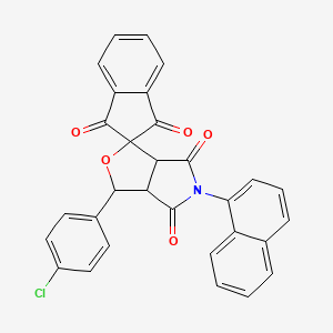 3-(4-chlorophenyl)-5-(naphthalen-1-yl)-3a,6a-dihydrospiro[furo[3,4-c]pyrrole-1,2'-indene]-1',3',4,6(3H,5H)-tetrone