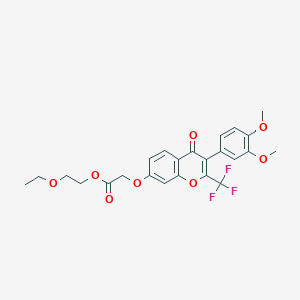 2-ethoxyethyl {[3-(3,4-dimethoxyphenyl)-4-oxo-2-(trifluoromethyl)-4H-chromen-7-yl]oxy}acetate