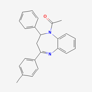 molecular formula C24H22N2O B11645871 1-[4-(4-methylphenyl)-2-phenyl-2,3-dihydro-1H-1,5-benzodiazepin-1-yl]ethanone 