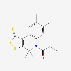 2-methyl-1-(4,4,7,8-tetramethyl-1-thioxo-1,4-dihydro-5H-[1,2]dithiolo[3,4-c]quinolin-5-yl)propan-1-one