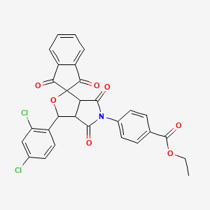 ethyl 4-[3-(2,4-dichlorophenyl)-1',3',4,6-tetraoxo-1',3',3a,4,6,6a-hexahydrospiro[furo[3,4-c]pyrrole-1,2'-inden]-5(3H)-yl]benzoate