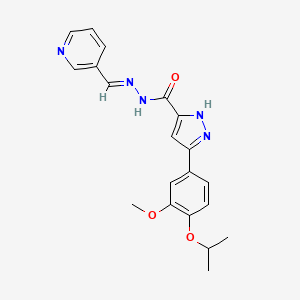 (E)-3-(4-isopropoxy-3-methoxyphenyl)-N'-(pyridin-3-ylmethylene)-1H-pyrazole-5-carbohydrazide