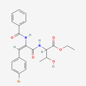 molecular formula C22H23BrN2O5 B11645908 ethyl N-{(2E)-3-(4-bromophenyl)-2-[(phenylcarbonyl)amino]prop-2-enoyl}threoninate 