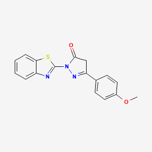 molecular formula C17H13N3O2S B11645917 2-(1,3-benzothiazol-2-yl)-5-(4-methoxyphenyl)-2,4-dihydro-3H-pyrazol-3-one 