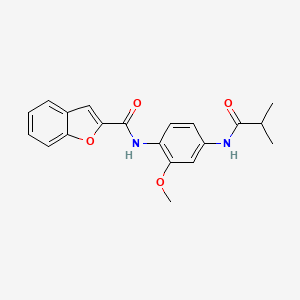 N-{2-methoxy-4-[(2-methylpropanoyl)amino]phenyl}-1-benzofuran-2-carboxamide