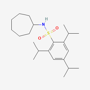 molecular formula C22H37NO2S B11645927 N-cycloheptyl-2,4,6-tri(propan-2-yl)benzenesulfonamide 