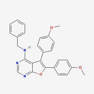 molecular formula C27H23N3O3 B11645945 N-benzyl-5,6-bis(4-methoxyphenyl)furo[2,3-d]pyrimidin-4-amine 