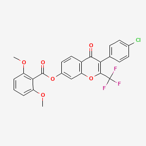 molecular formula C25H16ClF3O6 B11645947 3-(4-chlorophenyl)-4-oxo-2-(trifluoromethyl)-4H-chromen-7-yl 2,6-dimethoxybenzoate 