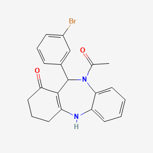 10-acetyl-11-(3-bromophenyl)-2,3,4,5,10,11-hexahydro-1H-dibenzo[b,e][1,4]diazepin-1-one