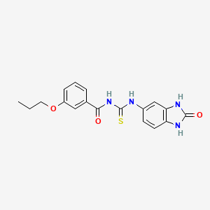 N-[(2-oxo-2,3-dihydro-1H-benzimidazol-5-yl)carbamothioyl]-3-propoxybenzamide