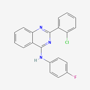 molecular formula C20H13ClFN3 B11645968 2-(2-chlorophenyl)-N-(4-fluorophenyl)quinazolin-4-amine 