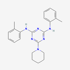 molecular formula C22H26N6 B11645983 N,N'-bis(2-methylphenyl)-6-(piperidin-1-yl)-1,3,5-triazine-2,4-diamine 